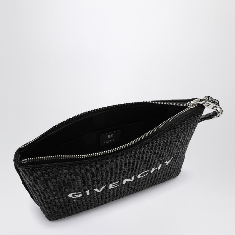 Givenchy Black Raffia Clutch Bag With Logo Women
