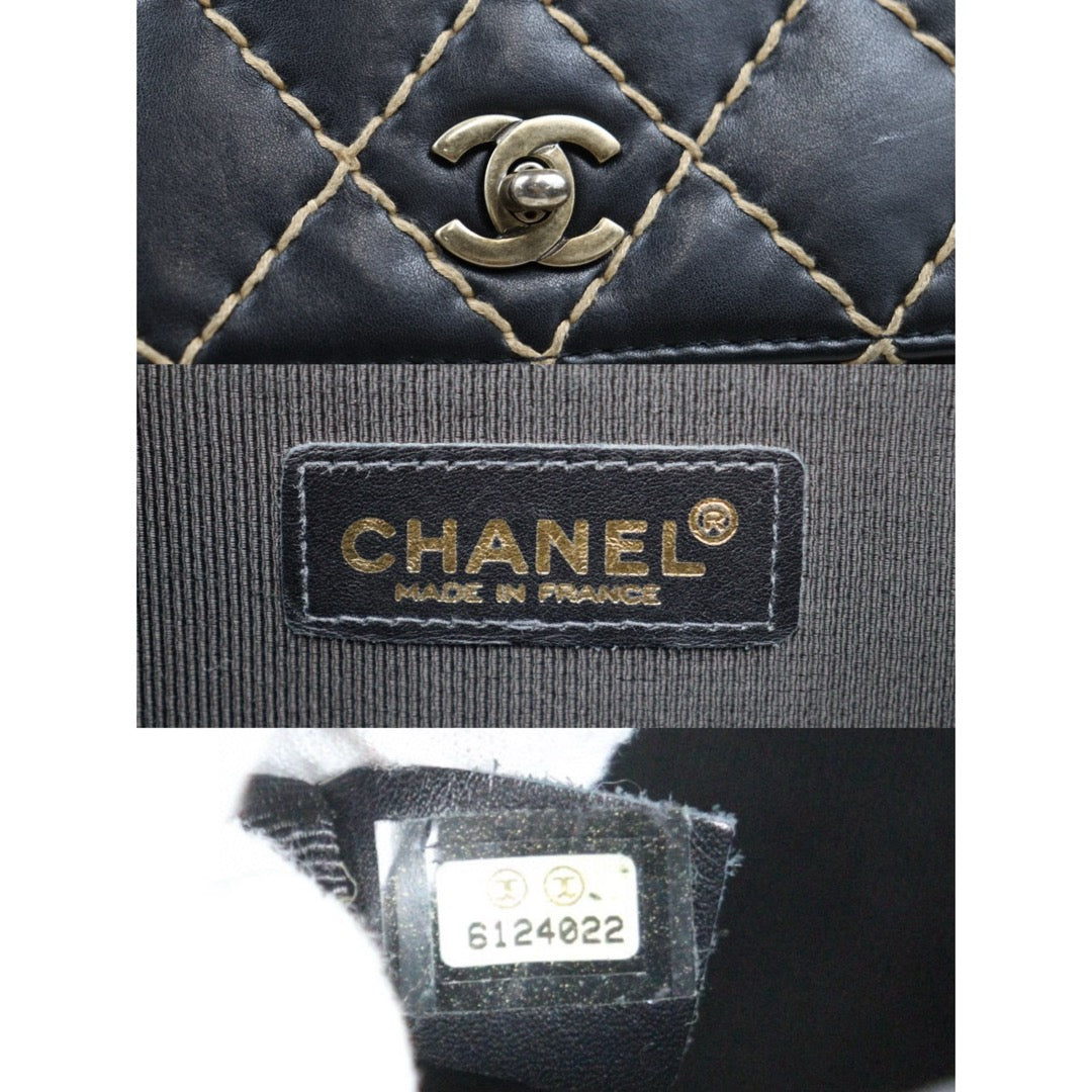 Good ( Rank AB)｜ CHANEL  Matrasse Sellier Calf Leather Single Flap 28 Chain Bag Black Made In 2000-2002 Year  ｜25032012