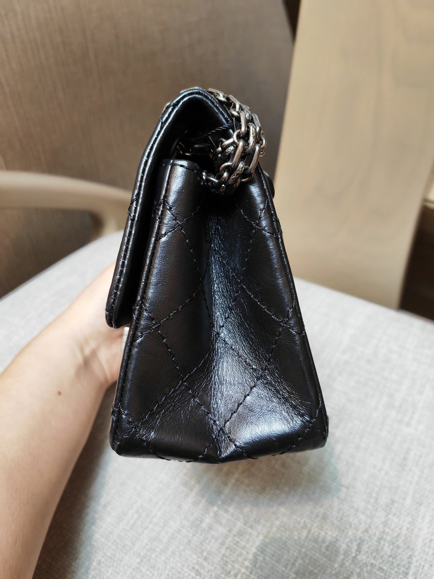 Excellent（Rank SA）｜ CHANEL Mini 2.55 Badge Matelasse Black Chain Shoulder Bag ｜7118-1