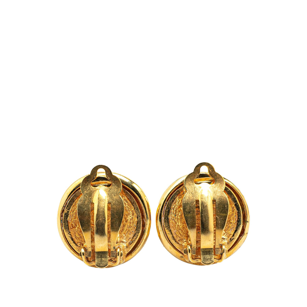 Gold Chanel Gold Plated Mini CC Clip On Earrings