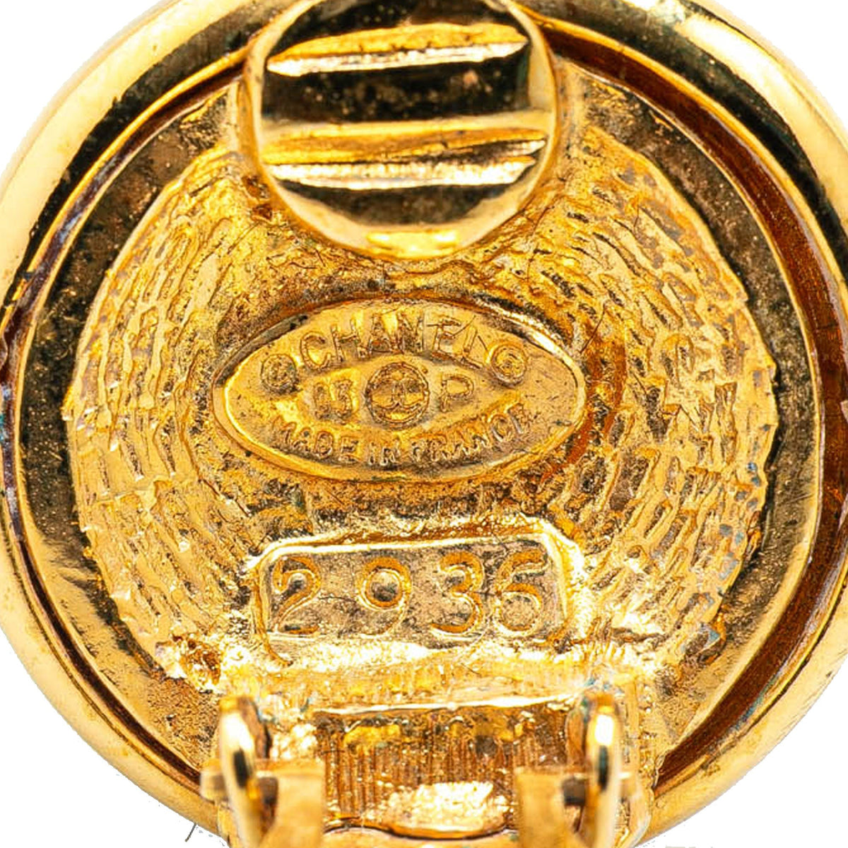 Gold Chanel Gold Plated Mini CC Clip On Earrings