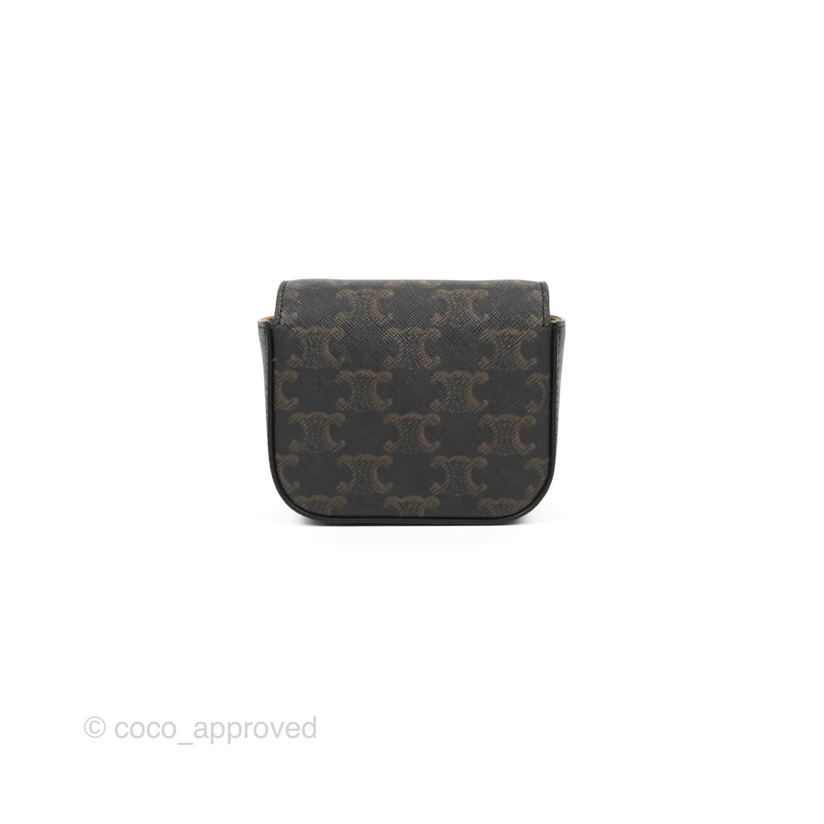Celine Tan Canvas Calfskin Mini Triomphe