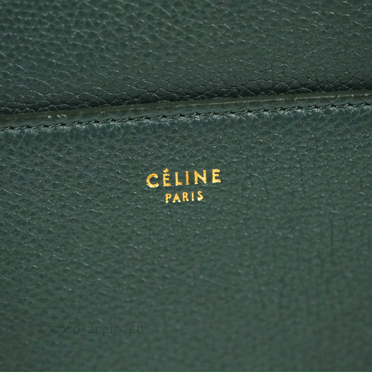 Celine Sangle Bucket Bag Grained Calfskin Amazon Green