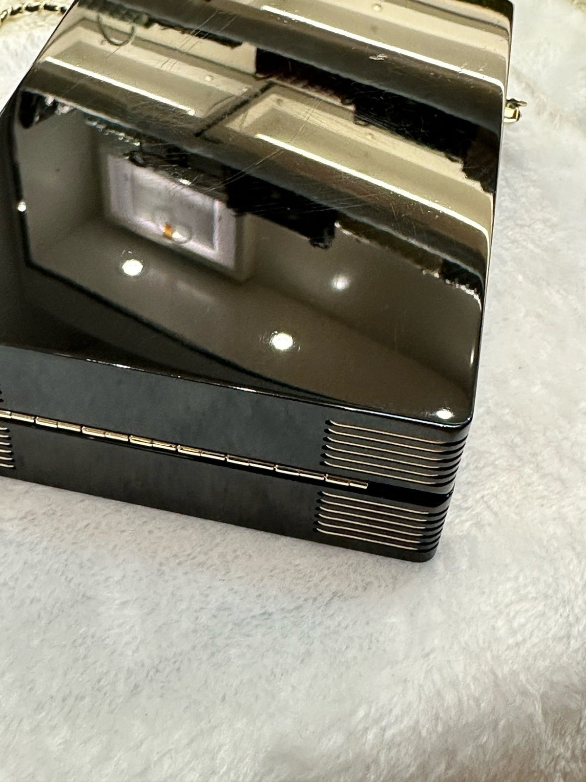 Chanel Plexiglass Pearl Playing Card Casino Minaudiere Clutch Black GHW