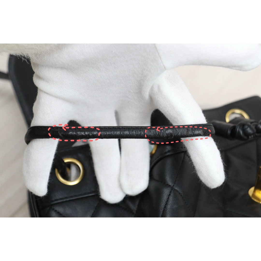 Good ( Rank AB)｜CHANEL  Lamb Skin Duma Backpack  Black Made in 1991-1994Year｜Y25022710