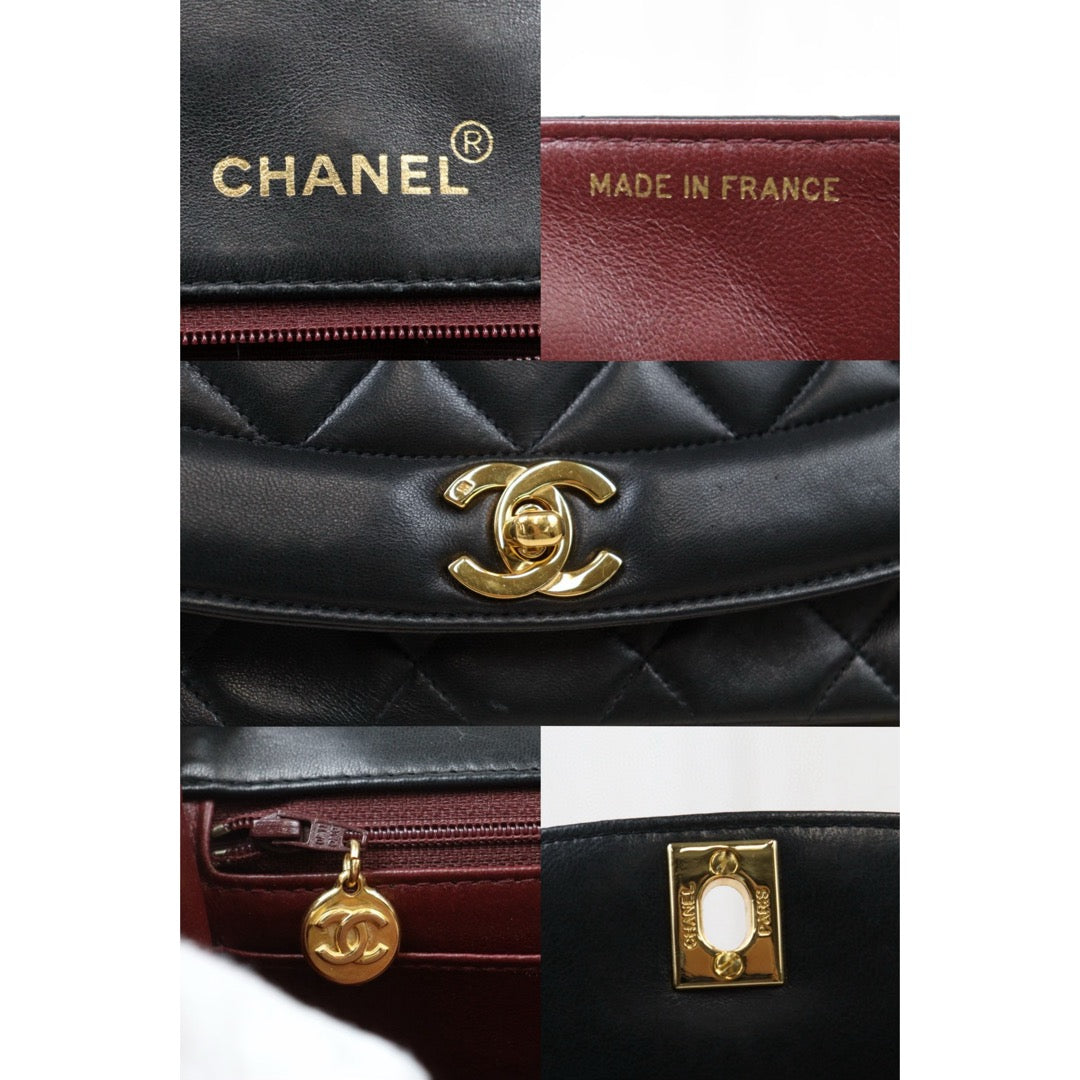 Good ( Rank AB)｜ CHANEL Matrasse Diana 25 Lamb Skin  Chain Bag Made in 1991-1994 Year｜P25031406