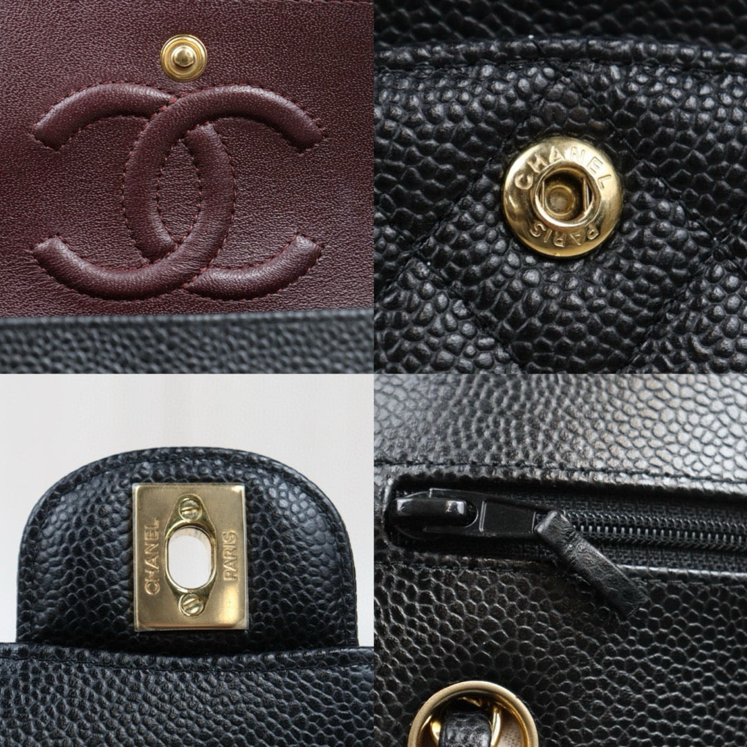 Excellent（Rank SA）｜ CHANEL Caviar Skin Matrasse Double Flap 23 Shoulder Bag Black Made In 2020 Year  ｜S25012703
