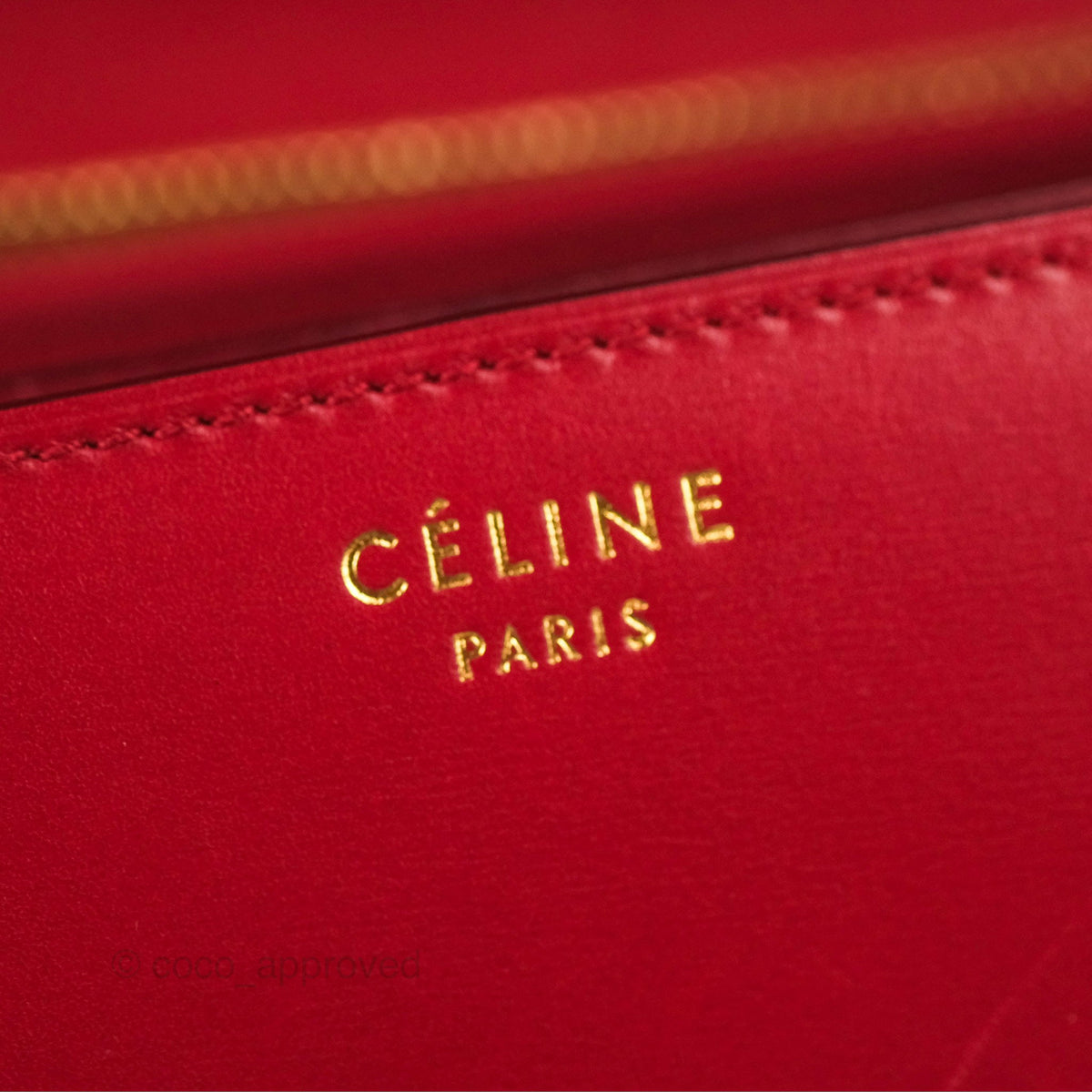 Celine Medium Classic Box Flap Red Calfskin