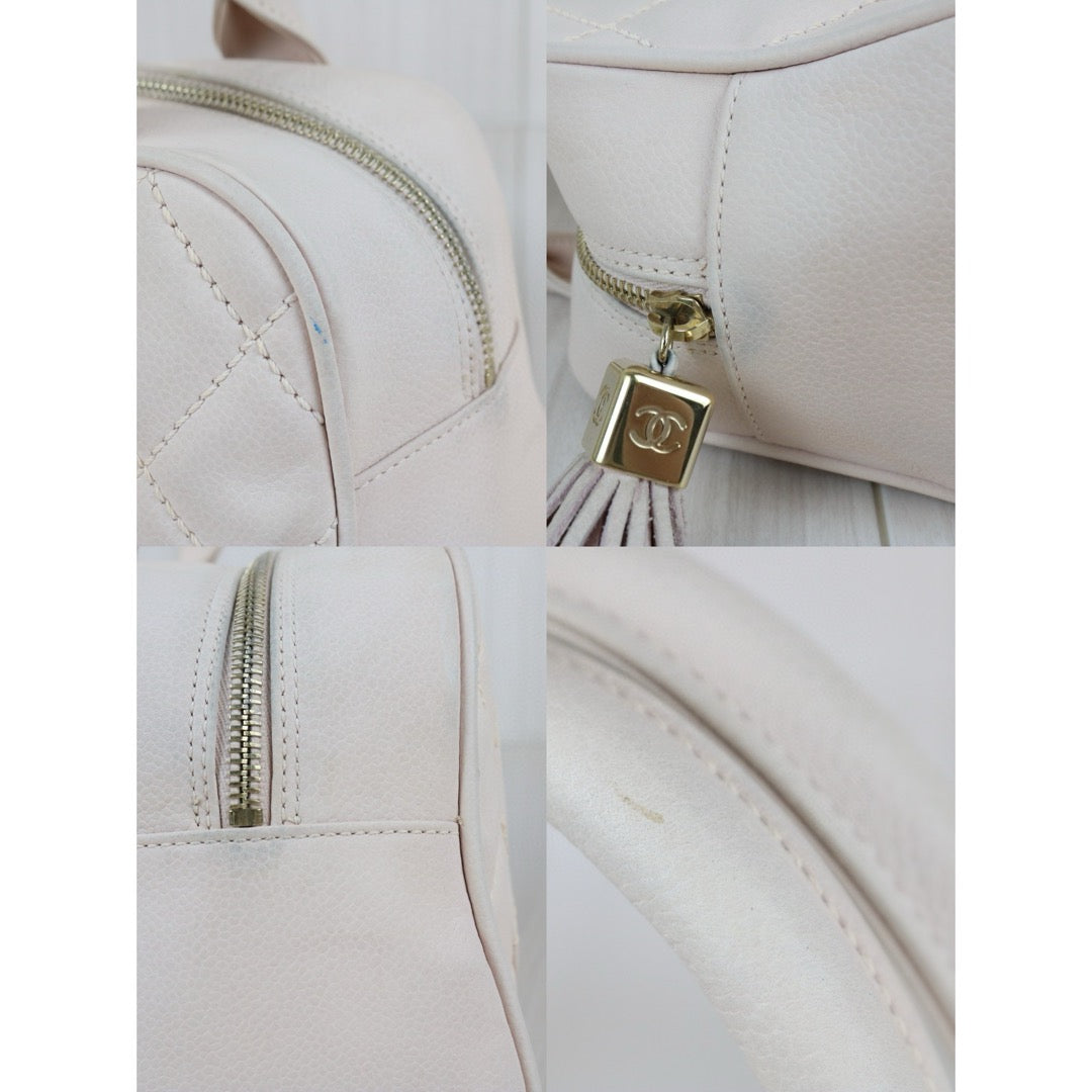 Good ( Rank AB)｜ CHANEL  Caviar Skin Leather Calf Leather Bowling Bag Hand Bag Pink Made In 2004～2005 Year｜B25030111