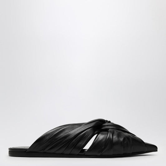 Givenchy Twist Flat Mule In Black Leather Women