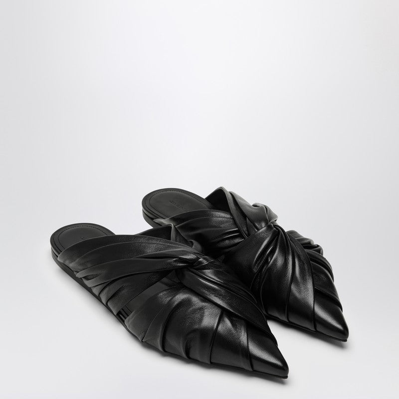 Givenchy Twist Flat Mule In Black Leather Women