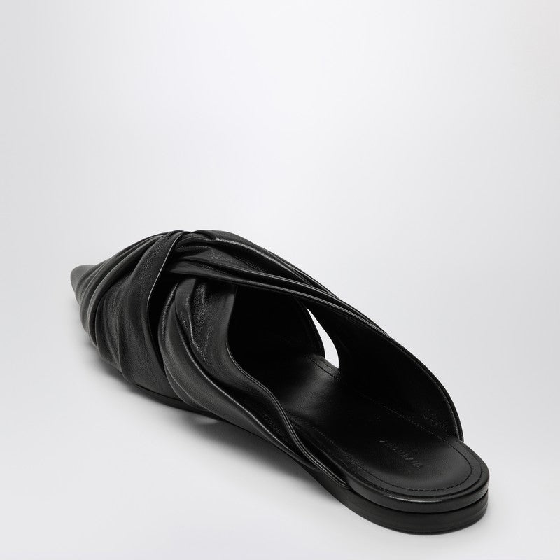 Givenchy Twist Flat Mule In Black Leather Women