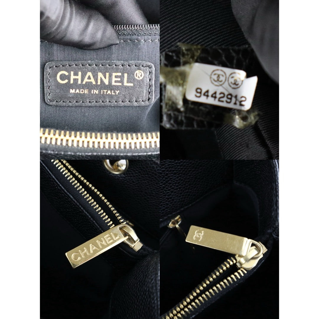 Good ( Rank AB)｜ CHANEL Matrasse GST Chain Tote Bag Caviar Skin Black  Made In 2004 -2005 Year｜J25060502