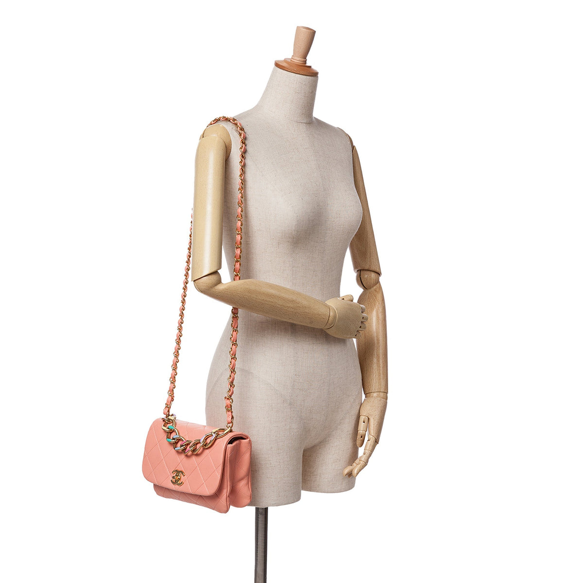 Pink Chanel Small Lambskin Color Match Flap Satchel