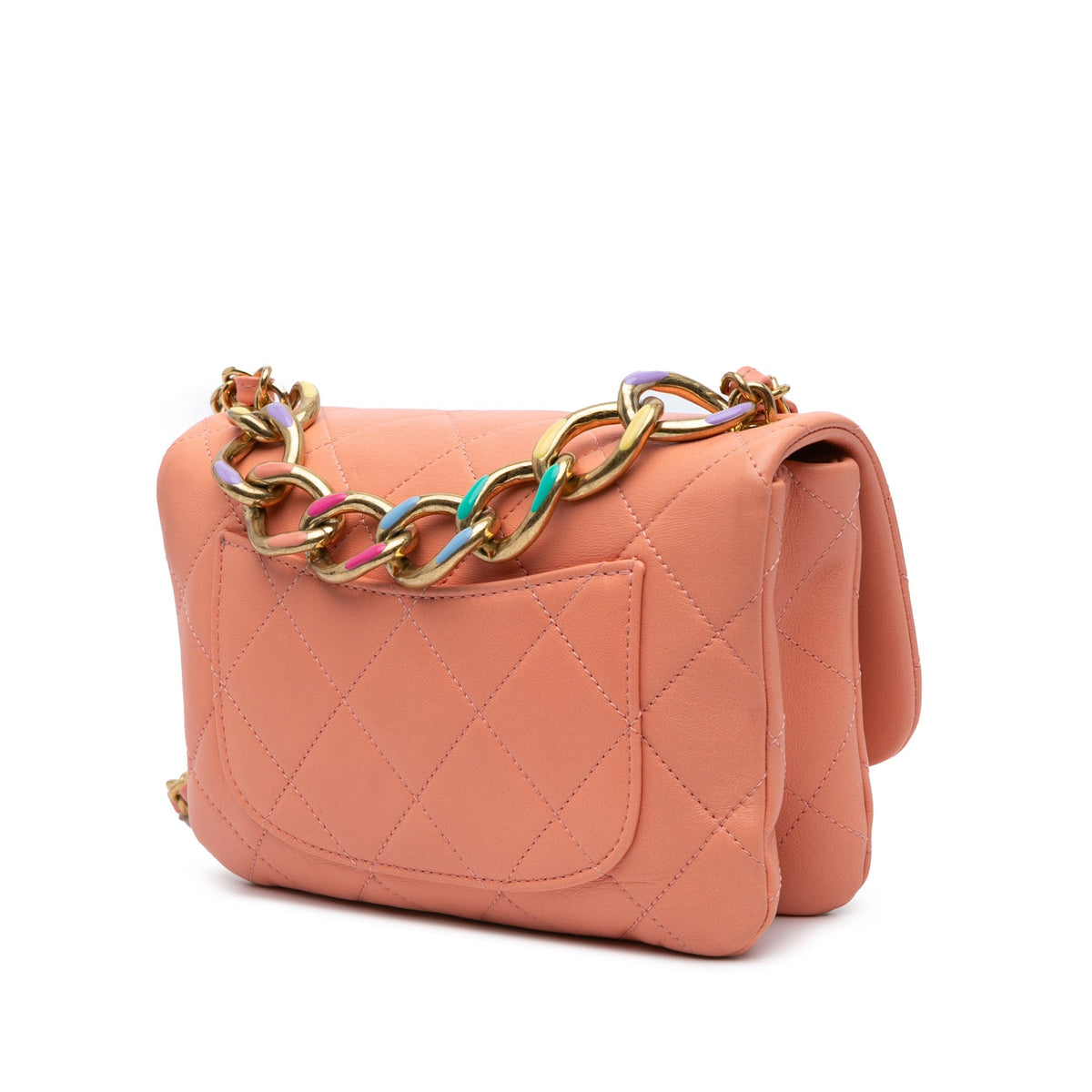 Pink Chanel Small Lambskin Color Match Flap Satchel