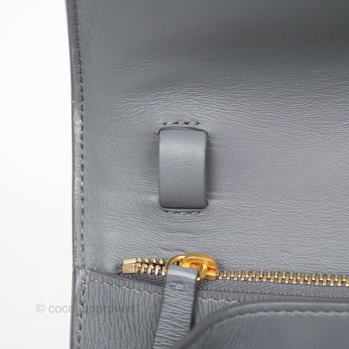 Celine Medium Classic Box Flap Grey Liege Calfskin