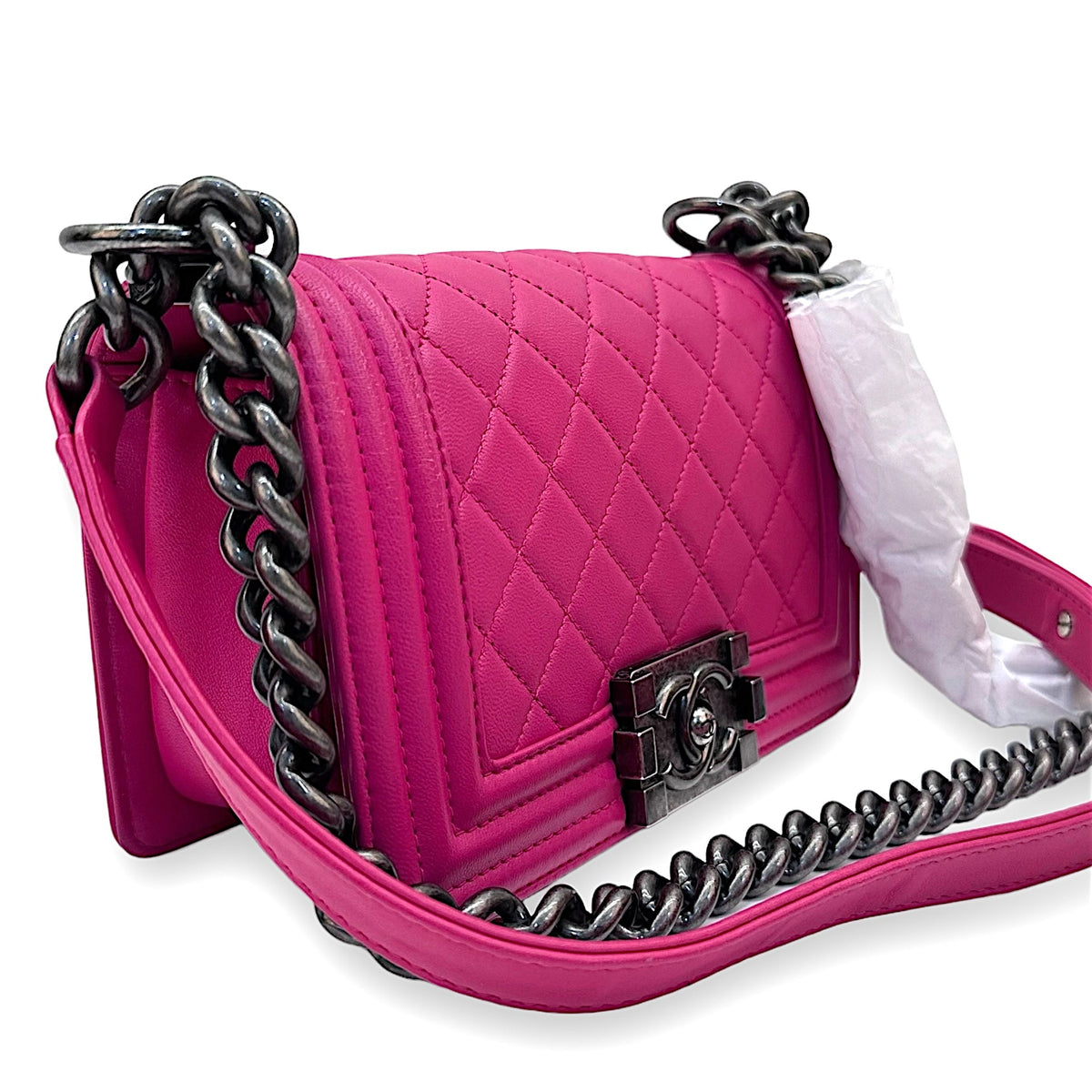 Chanel Small Boy Pink Lambskin Flap Bag