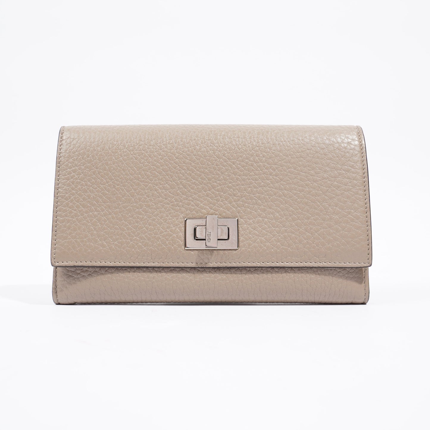 Fendi Peekaboo Long Wallet Grey Leather