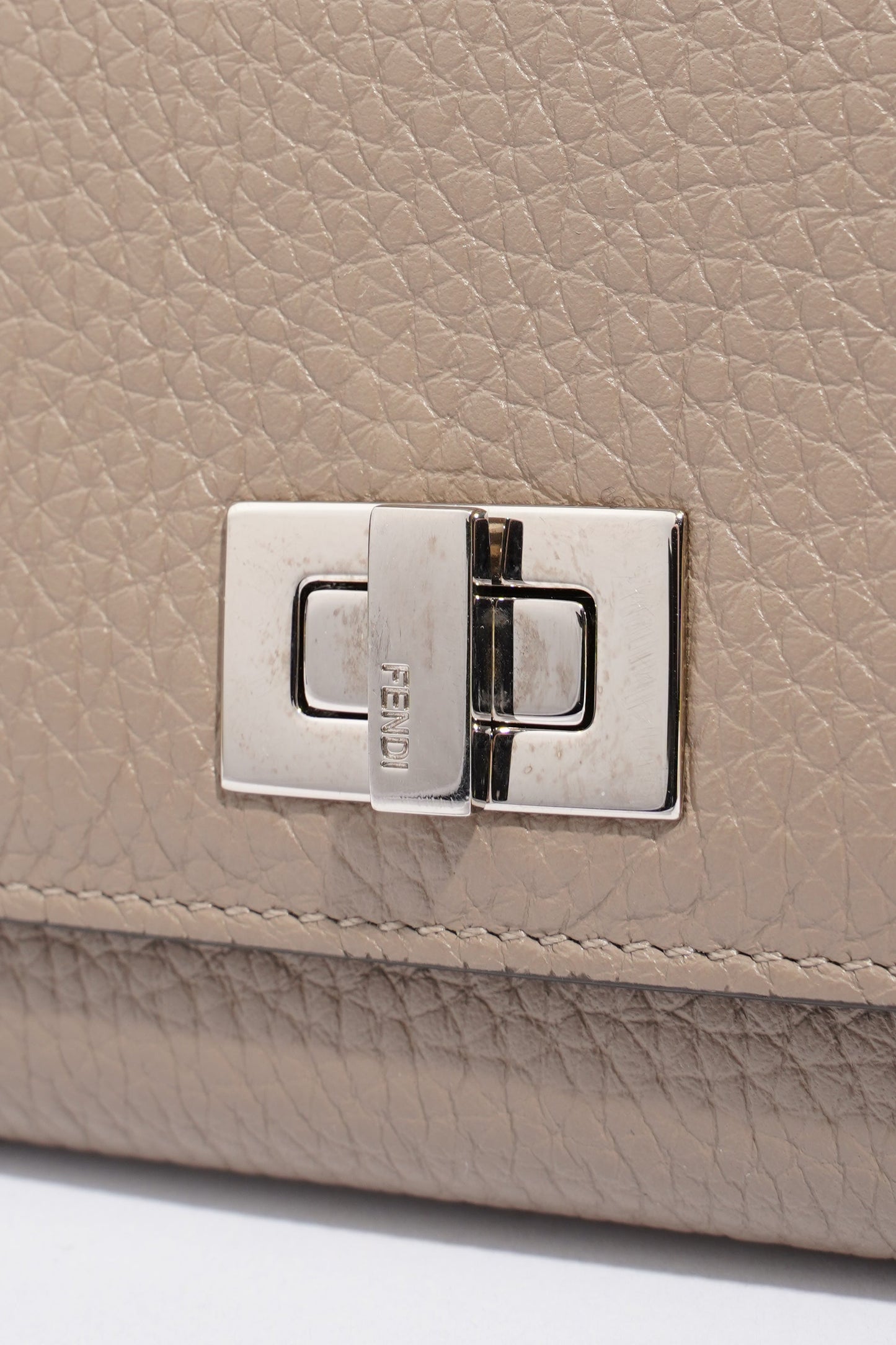 Fendi Peekaboo Long Wallet Grey Leather