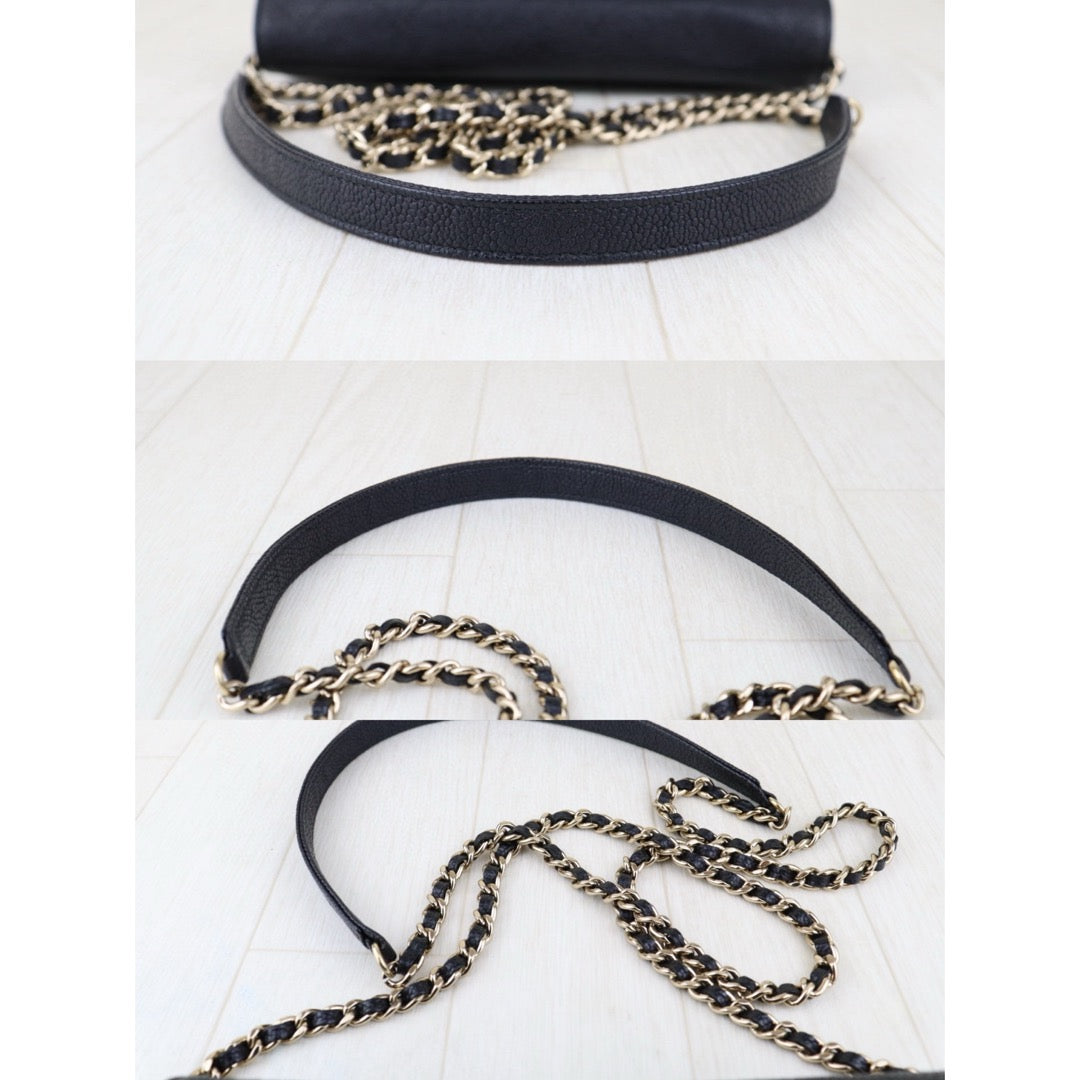 Good ( Rank AB)｜ CHANEL Matrasse Caviar Skin Single Flap Shoulder Bag Black Made In 2018 Year  ｜H25032103