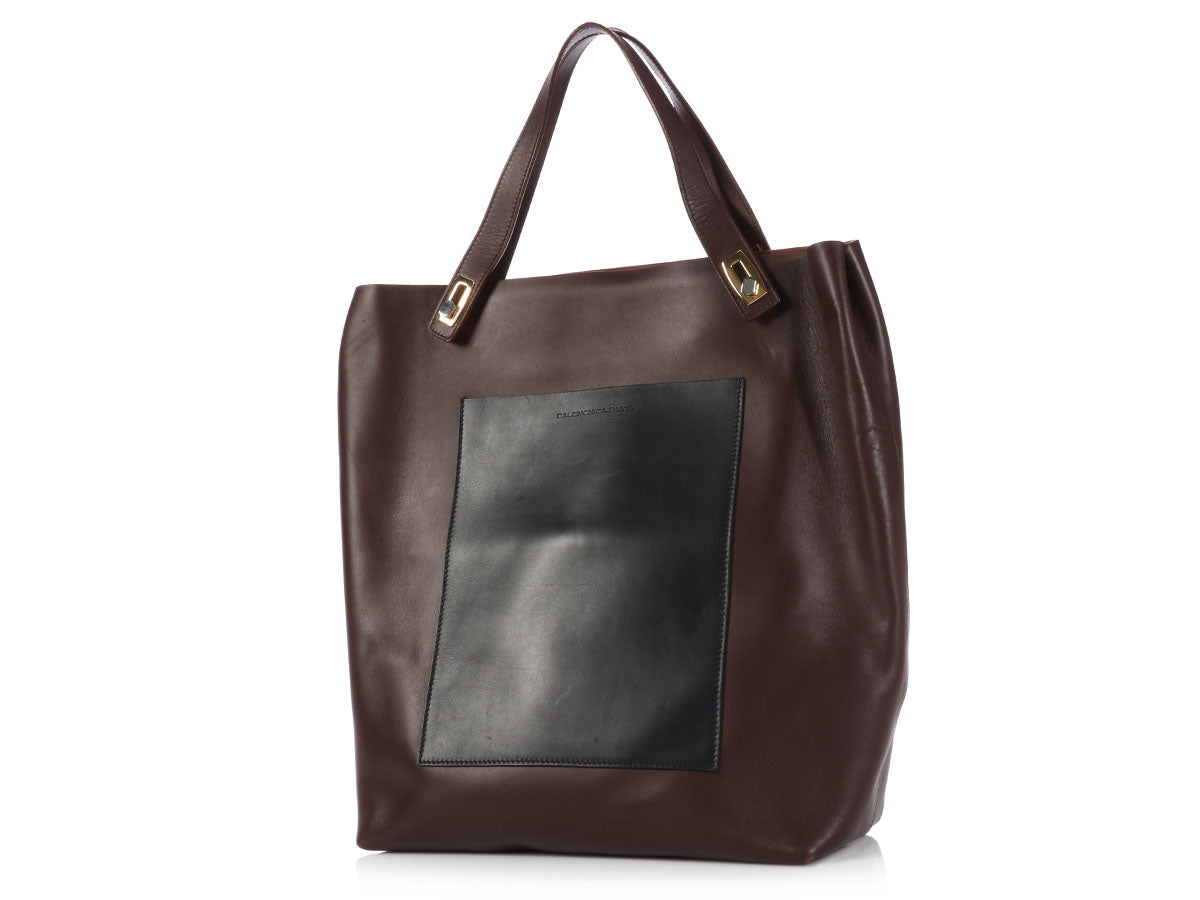Balenciaga Brown Colorblock Tote
