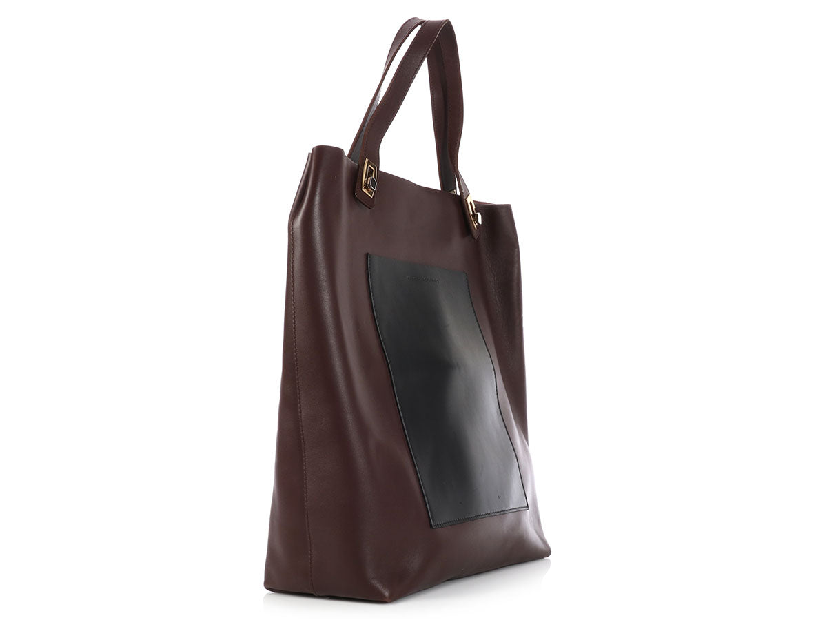 Balenciaga Brown Colorblock Tote