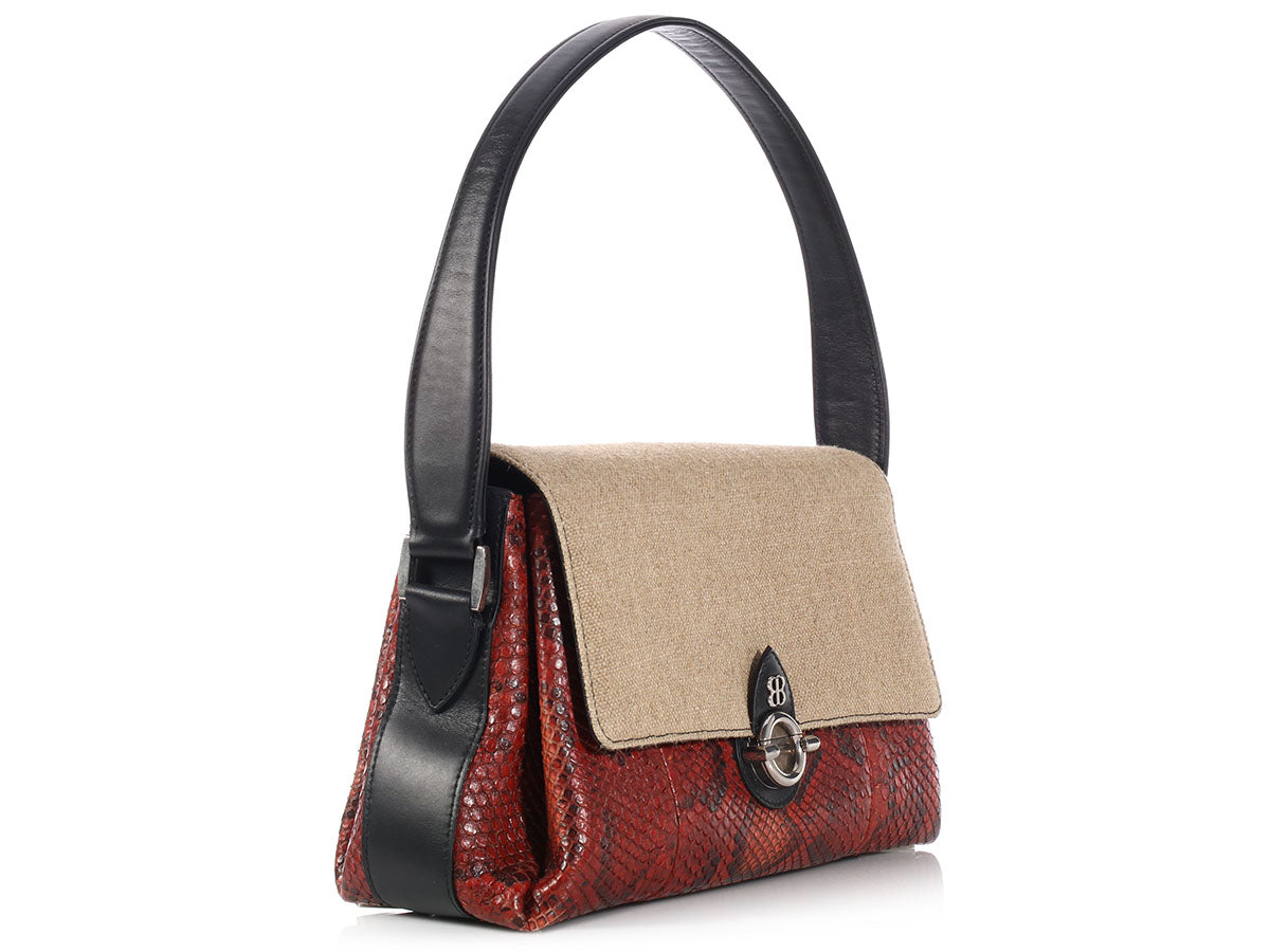 Balenciaga Tricolor Snakeskin Shoulder Bag
