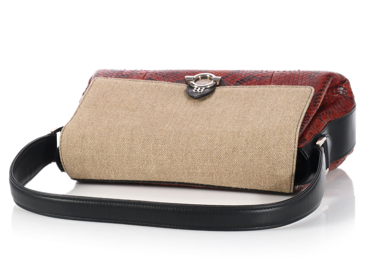 Balenciaga Tricolor Snakeskin Shoulder Bag