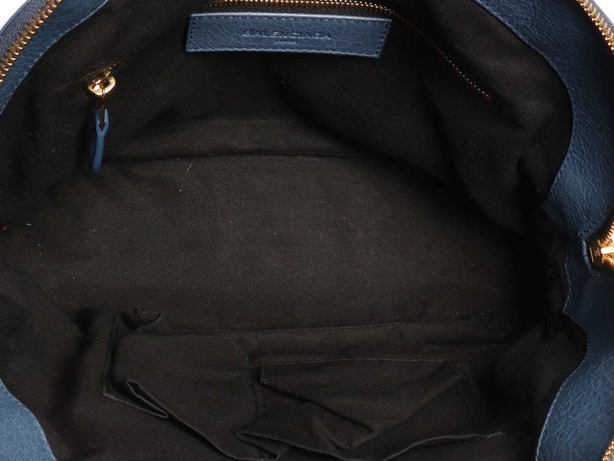 Balenciaga Mini Slate Blue Giant 12 Gold Bowling Bag