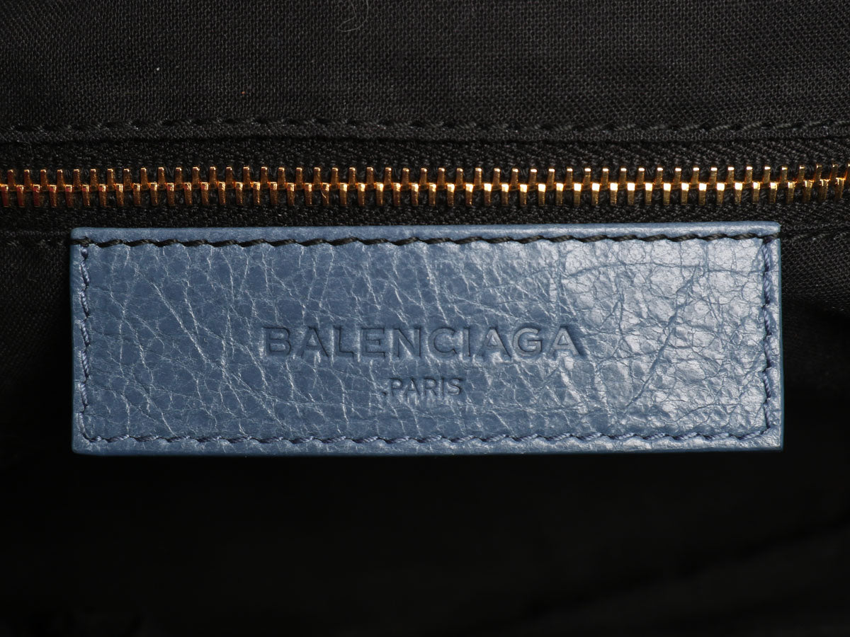 Balenciaga Mini Slate Blue Giant 12 Gold Bowling Bag