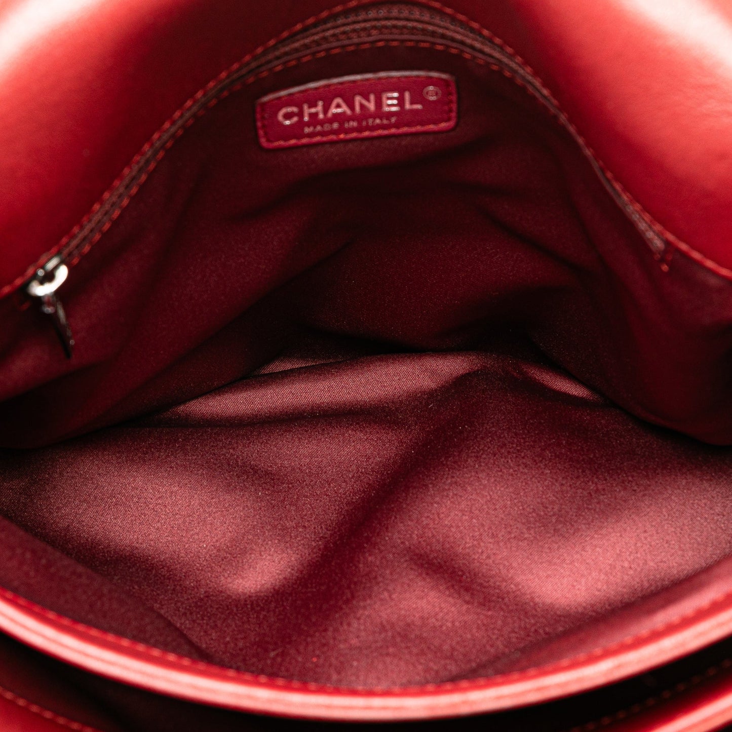 Red Chanel Maxi Lambskin 3 Accordion Flap Shoulder Bag
