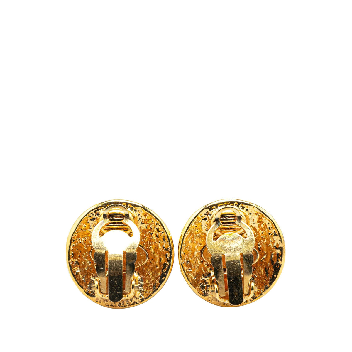 Gold Chanel Gold Plated CC Clip on Earrings