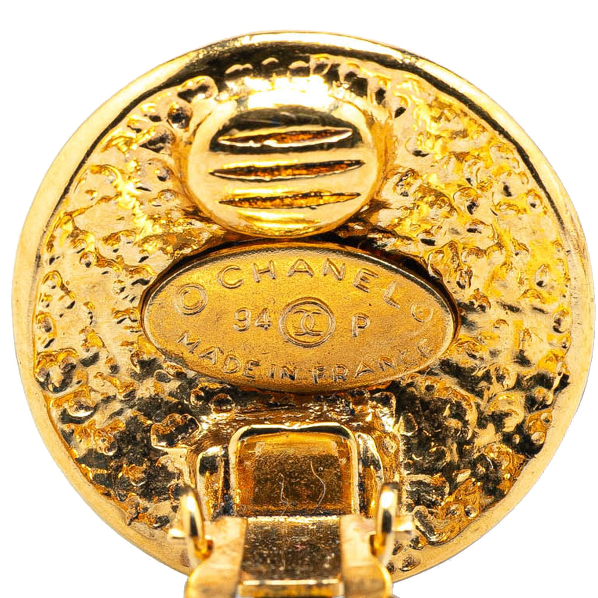 Gold Chanel Gold Plated CC Clip on Earrings