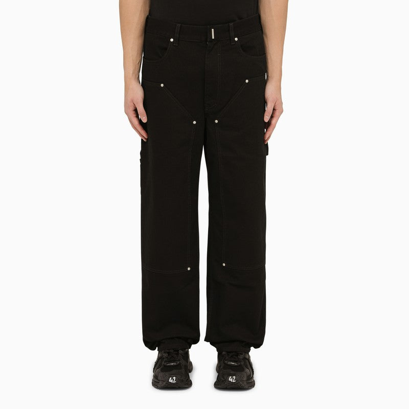 Givenchy Black Cotton Carpenter Jeans Men