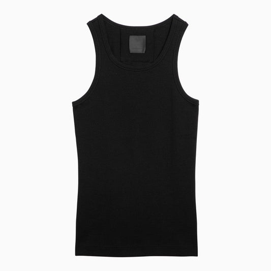 Givenchy Black Ribbed Cotton Tank Top Men