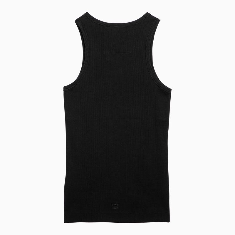 Givenchy Black Ribbed Cotton Tank Top Men