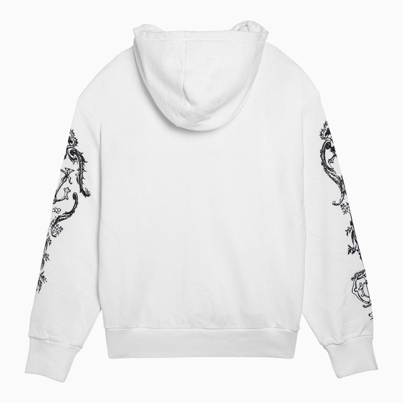 Givenchy White Hoodie With Logo Embroidery Men
