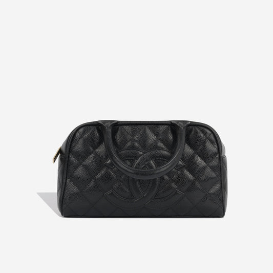 Vintage Quilted Bowler Tote