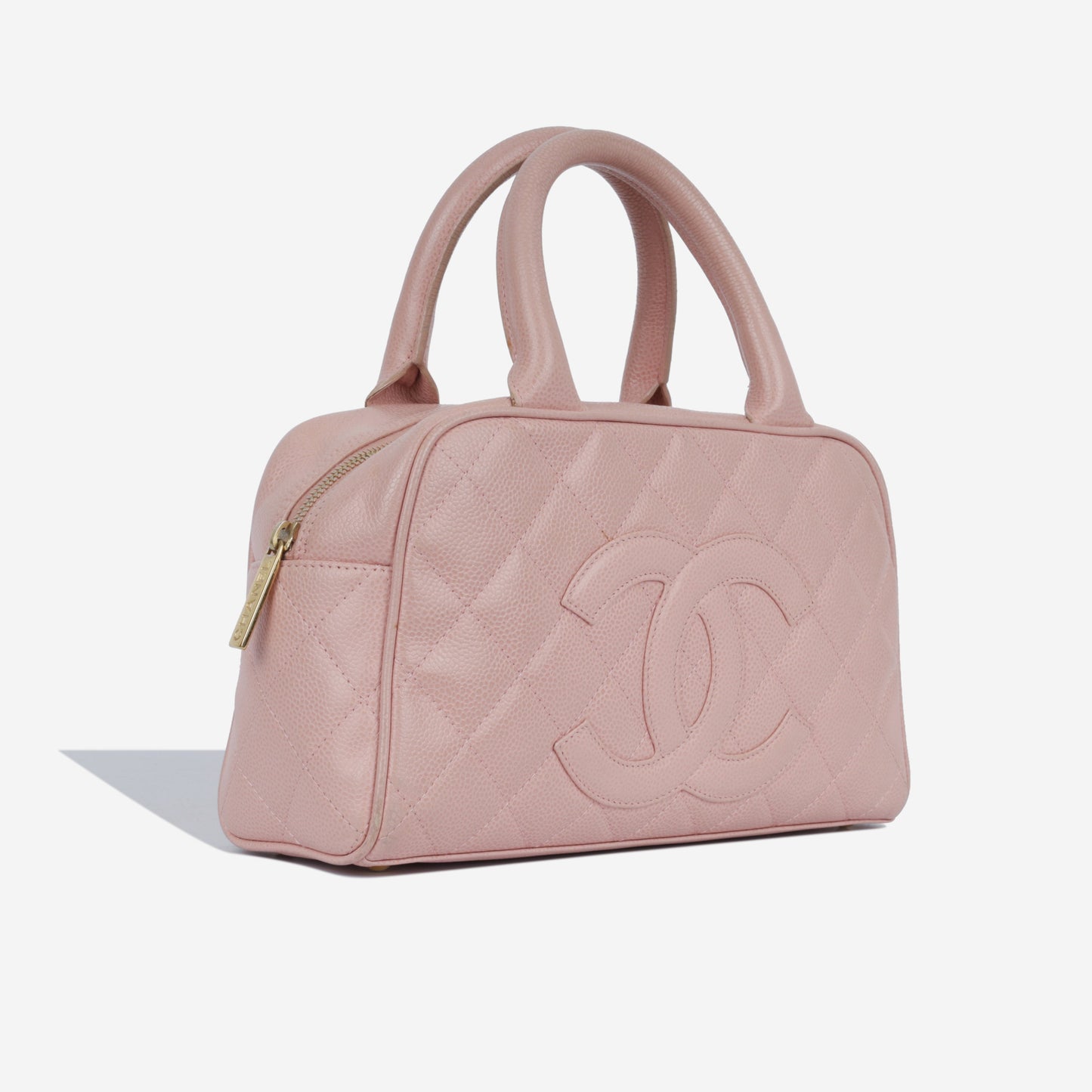 Vintage Quilted Bowler Tote