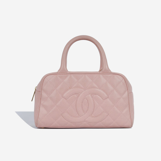 Vintage Quilted Bowler Tote