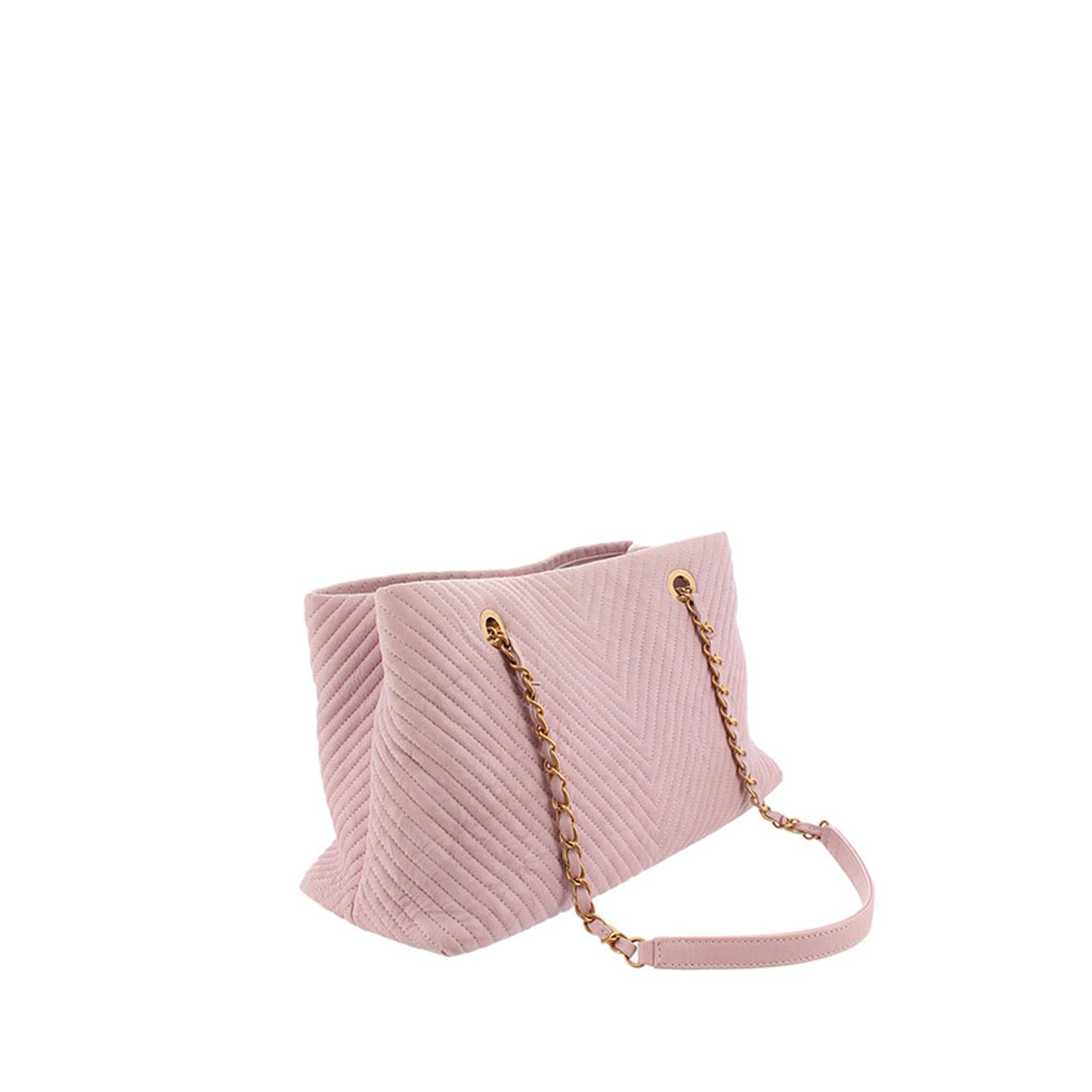 Chanel Chevron Leather Tote Bag Pink
