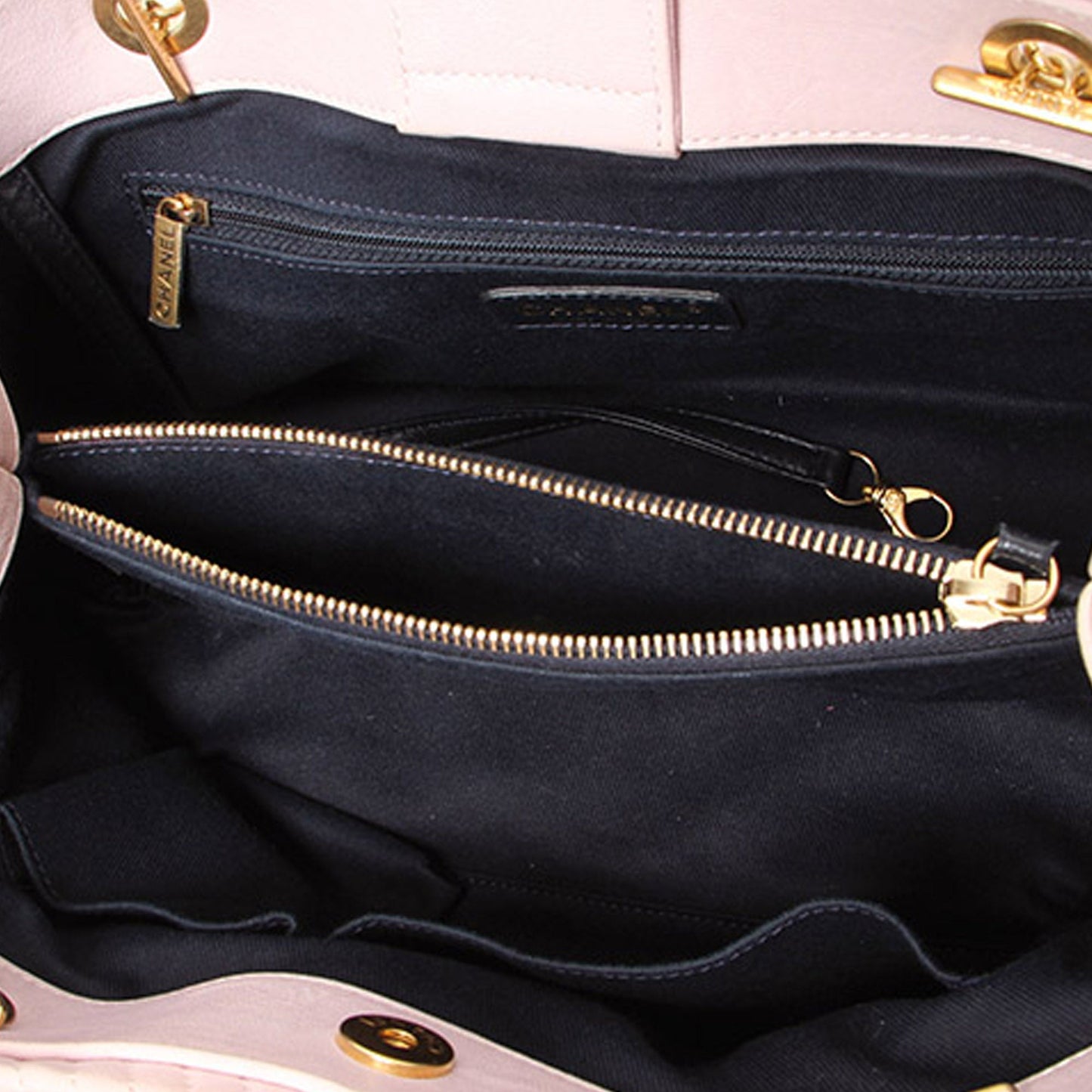 Chanel Chevron Leather Tote Bag Pink