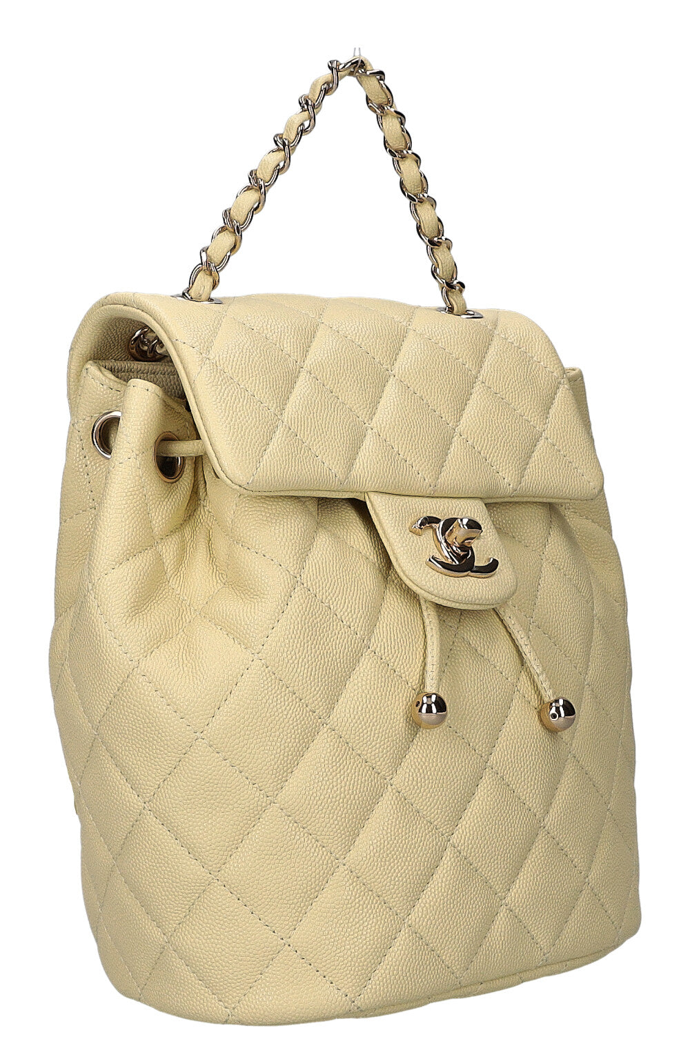 CHANEL Quilted Urban Backpack Pale Yellow