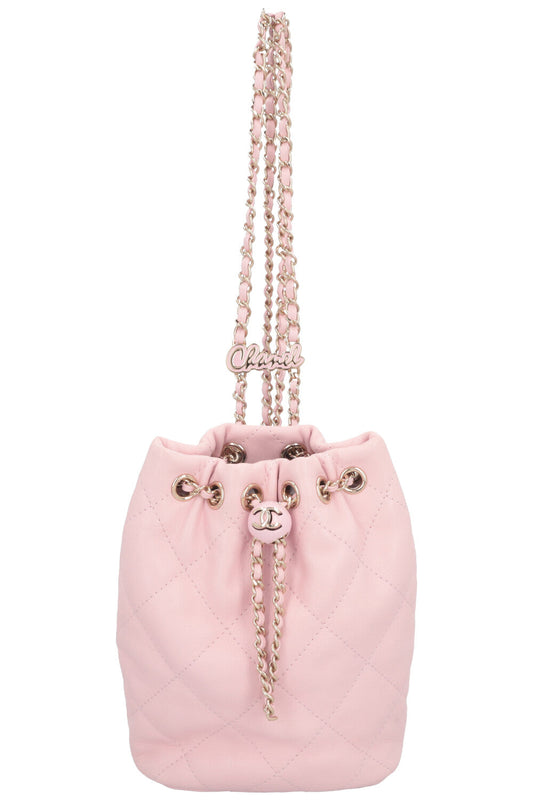 CHANEL CC Backpack Leather Pink