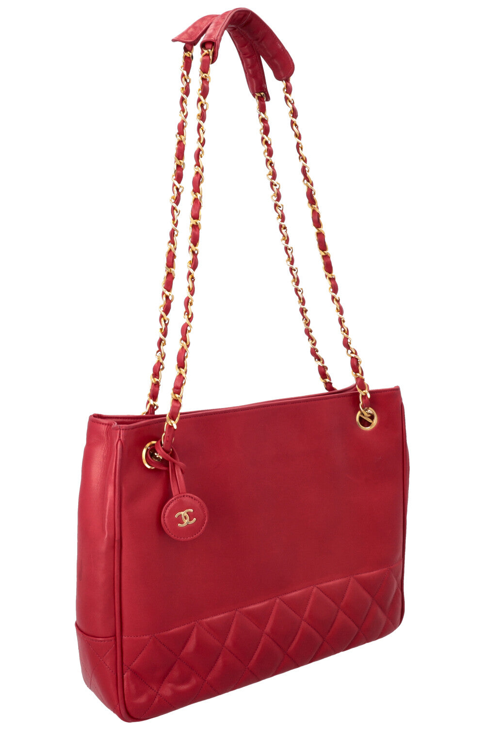 CHANEL Vintage Medallion Shoulder Bag Red