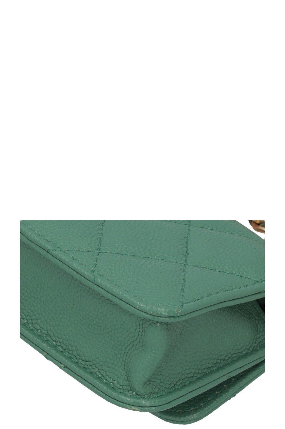 CHANEL Mini Charm Crossbody Bag Caviar Green