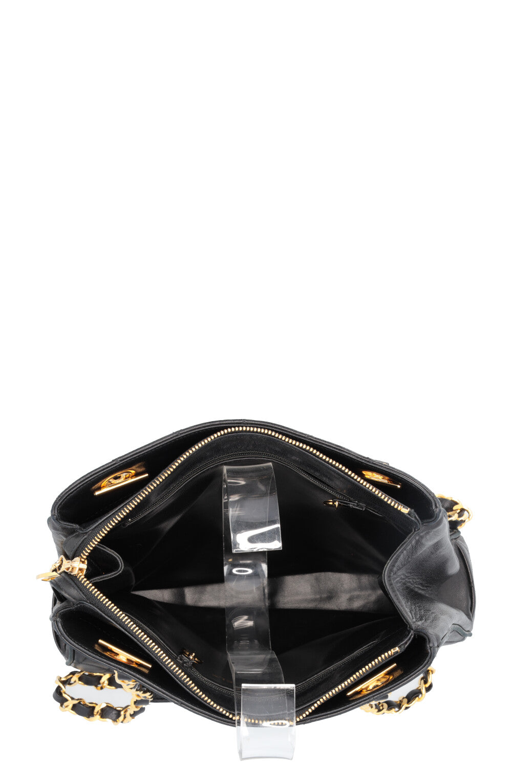 CHANEL Vintage CC Quilted Tote Bag Black