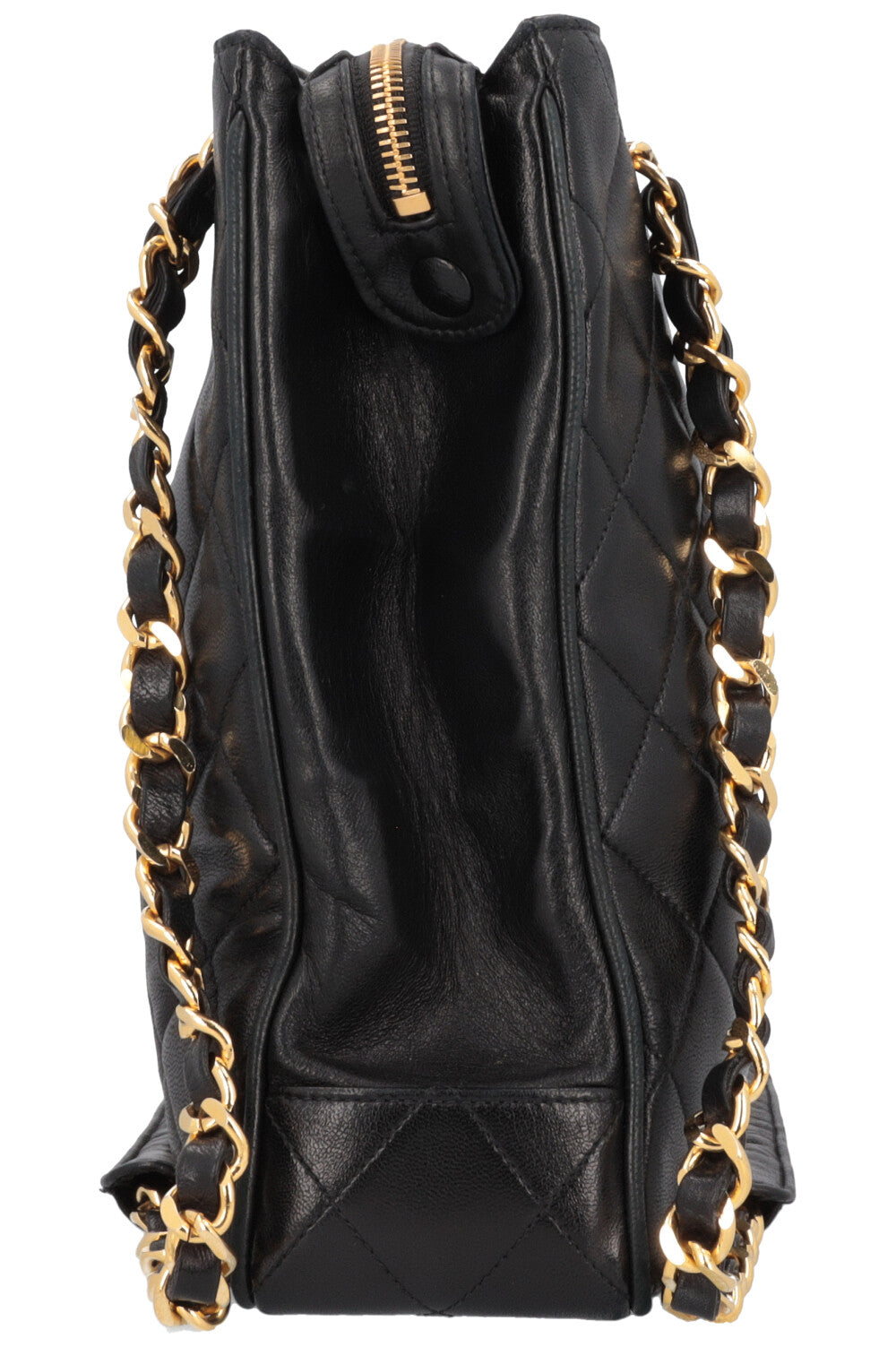 CHANEL Vintage CC Quilted Tote Bag Black