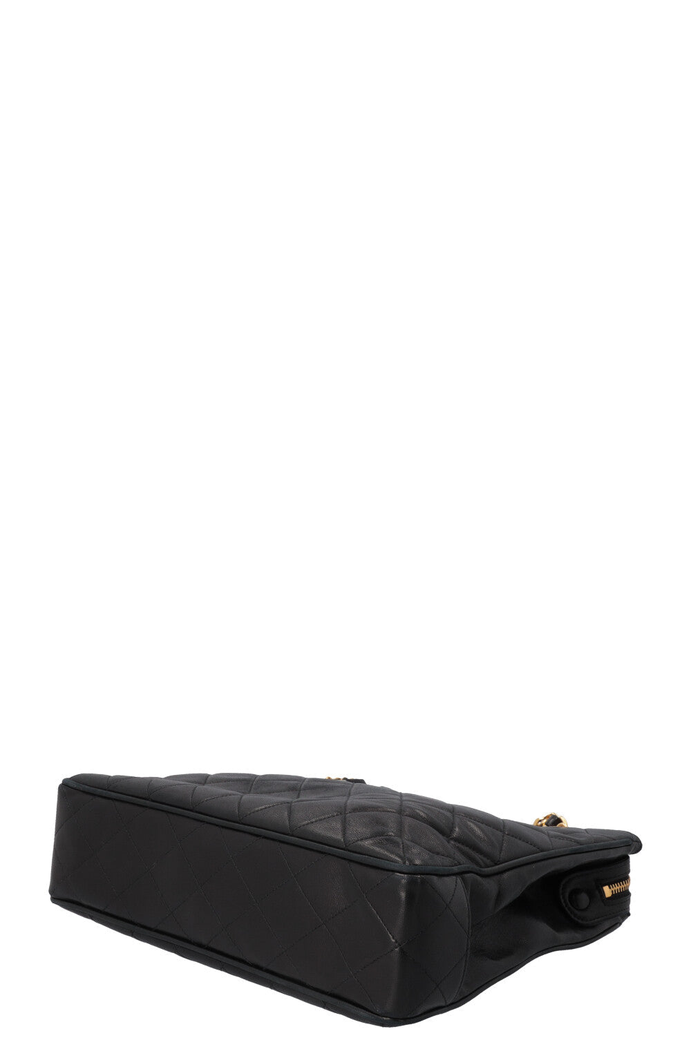 CHANEL Vintage CC Quilted Tote Bag Black