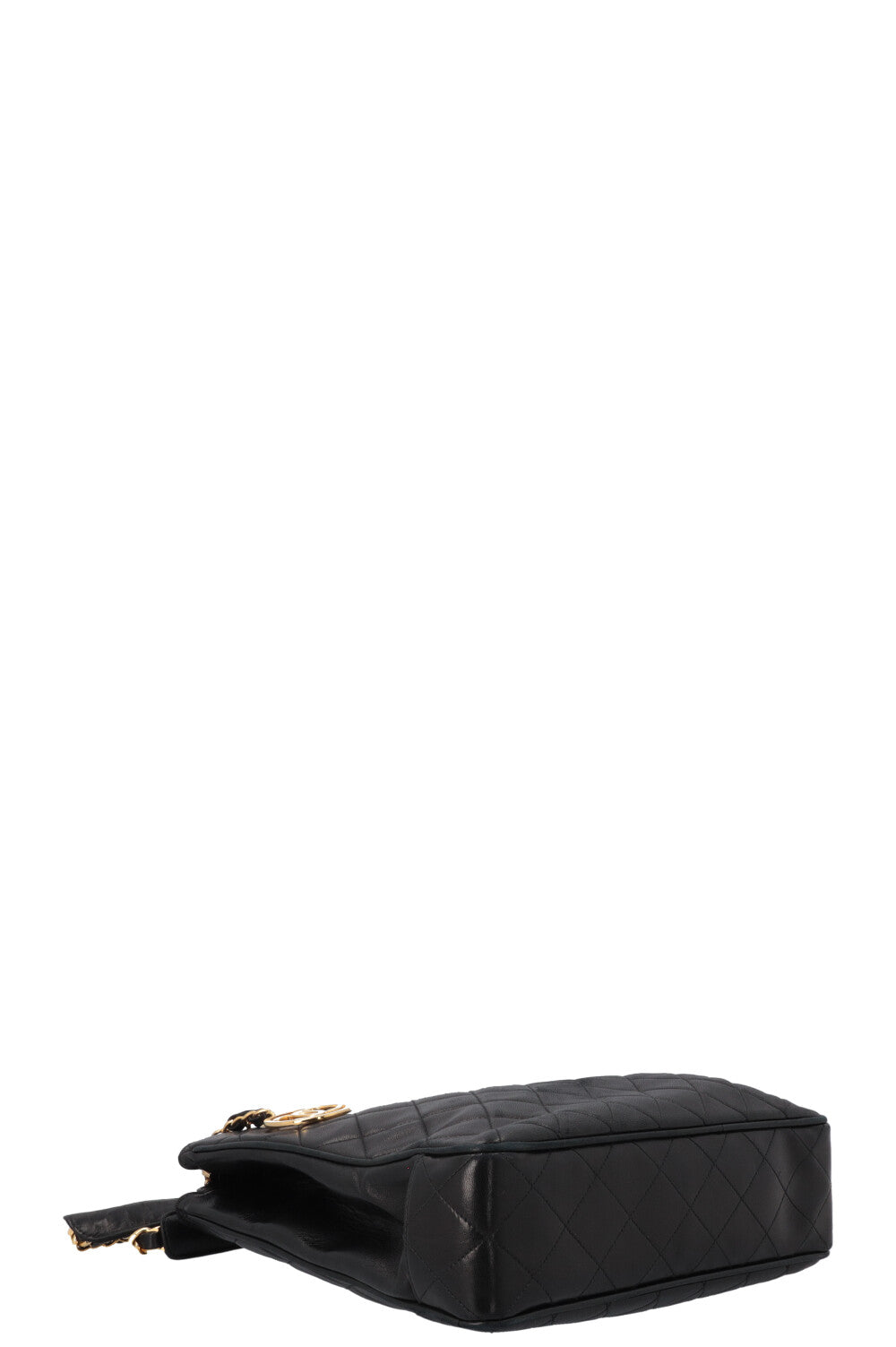 CHANEL Vintage CC Quilted Tote Bag Black